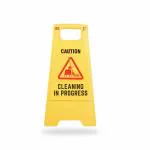 Robustt PP Material Caution Cleaning In progress Sign Board-UV Resistant,Two Side Floor Sign Board,Size - 62 X 30 cm (Pack of 1)
