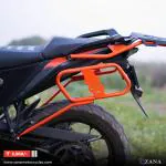 ZANA KTM ADV COMBO OFFER- SADDLE STAY ORANGE WITH JERRY CAN MOUNT KTM 390/250 / 390 X ADVENTURE - NEW AND BIG GPS MOUNT KTM ADVENTURE 390/390 X (MADE OF ALUMINIUM & STAINLESS STEEL) -SIDE STAND EXTENDER FOR KTM ADVENTURE 250/390/390 X