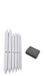 Pehrovin Ventures Sketching Essentials/Shading Tools With Kneadable Eraser (1) + Paper Stumps/Paper Blenders/Tortillons (Set Of 6) For Smudging And Creating Shading Effect On Your Artwork