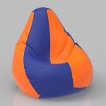 ComfyBean Bag with Beans Filled XXL- Official: Lazy Sacks Bean Bags - For Teenagers - Max User Height : 4.5-5 Ft.-Weight : 45-50 Kgs(Model: Solids-Blue Orange)
