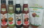 Kiyo combo pack of Red Chilly sauce 210 gms + Green Chilly sauce 210 gms + Soya Sauce 210 gms + Red Chilly Garlic sauce 210 gms+ Mango Chunddo Pickles 200 gms