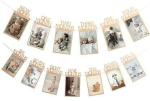 Party Midlinkerz Paper 1st Birthday Party Baby Photo Banner for Newborn to 12 Months, Beige