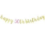 Festiko Happy 50th Birthday Banner, Cheers To 50 Years, 50th Birthday, Anniversary Party Decorations Supplies