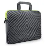 Tizum Grey Neoprene Designer Ultra Slim Handle Sleeve Bag for 15-15.6 inch Laptop