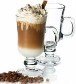 Glass Irish Coffee Mugs with Handle Set of 2, Clear Large Cup for Juice Tea, Cappuccino Cocktails