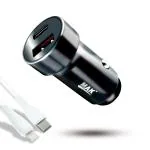 MMAK 25W PD Quick Charger, Dual Port Fast Car Charger Adapter with Lightning Cable