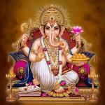 Art Factory Lord Ganesha Painting Canvas 18 inch x 18 inch Painting (Without Frame)