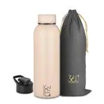 360.Love Stainless Steel Solo Skin Fridge Water Bottle comes With Bottle Bag & Extra Sipper Cap ( Pack of 3)