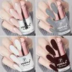 Perpaa Transparent, Sparkling Silver, Milky White, Bridal Maroon Nail Polish (Pack Of 4)