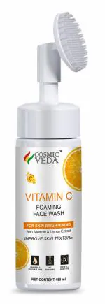 Cosmic Veda Vitamin C Foaming Facewash With Built-In Face Brush For Deep Cleansing, 150 Ml
