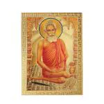 Hawai Baba Lokenath Adhesive Small Pocket Size Gold Plated Photo for Worship Use 3.5x2.5 inch SFDI356_PKT