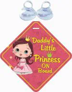 CVANU Daddy's Little Princess on Board Raspbery Safety Sticker (2pcs)