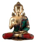 CraftVatika Multicolor Metal Buddha Statue 38.99 x 30 cm