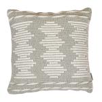 Nomaadi Beige Premium Cotton Solid Handmade Square Cushion Cover (45.7 x 45.7 cm)