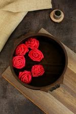 SATYAM KRAFT 6 Pcs Artificial Big Fake Foam Rose Water Floating Flowers, Pooja Thali, Festival and Events, Home, Table, Badroom, Pooja Room, Diwali Decoration Items and DIY Craft (Red, 6 Pieces)
