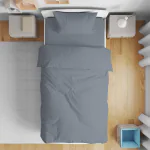 The Hive 100% Cotton Bedsheet Bed Spread for Single Bed, (60 X 90 Inches) with Pillow Cover | 200 TC (Bed Spread STONEGREY 200TC S SOLIDFLAT)