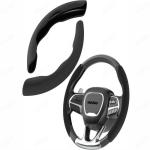 HUUSO Sporty Suede Black Steering Wheel Cover Universal Anti Skid Soft Car Steering Wheel Protector Steering Compatible with Volkswagen Polo Cross