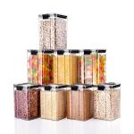 STELITE Lock N Lock Kitchen Containers Set, Air Tight Container For Kitchen Storage Set, Kitchen Accessories Items, Kitchen Organizer Items And Storage (Black, 1100 Ml Set Of 8)