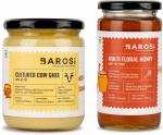Barosi Cultured Cow Ghee And Multi Floral Honey, Each 500 Ml (Combo Of 2)