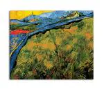Tamatina Multicolor Vincent Van Gogh Enclosed Wheat Field With Rising Sun Canvas Painting-13X11 Inch