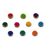 Comet Busters Multicolor Velvet Round Bindi With Golden Stones (9mm) (BIN1990) Pack of 1