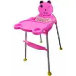 Maanit 3-in-1 Foldable High Chair Feeding Chair with Food Tray Foot Rest for Babies  (Pink)