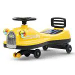 Baybee Trio Kids Magic Swing Cars for Kids, Twister Ride on Toy Kids Car with Scratch Free PP Wheels, Music & Lights | Push Ride on Baby Car | Magic Car for Kids 3 to 8 Years Boy Girl (Yellow)