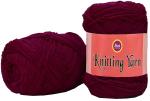 Simi Enterprise Mehroon Acrylic Ball Hand Knitting Wool, Art Craft Soft Fingering Crochet Hook Yarn, Needle Knitting Yarn Thread Dyed-Yb Art-Ajag, 100 G