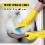 ETS Handpro Reusable Household Rubber Cleaning Gloves,Dishwashing Gloves, Kitchen Cleaning, Working, Painting, Gardening, Pet Care |6 Pair Multi Colot Gloves| (Large Size)