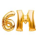 Party Midlinkerz Plastic 16 inch 6M Gold Alphanumeric Letter Foil Balloon for Party Decorations