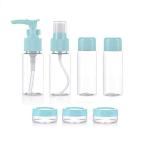 TENDULA 7 In 1 Cosmetics Bottle Plastic Portable Travel Cosmetics Bottles Plastic Pressing Spray Bottle for Makeup Cosmetic Toiletries Liquid Containers Bottles 7 PCS Set