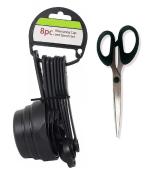 URBAN BUY Plastic 8 Pieces Measuring Cups and Spoon Set With Kitchen , Multipurpose Use Mini Scissor and Multicolour, Pack of 2