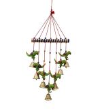 ROMJ Handcrafted Wooden Parrot Wall Hanging Art Decor - Rustic Home Decoration for Living Room, Bedroom, and Office (Green)