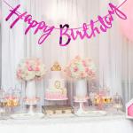 AMFIN Happy Birthday Pink Banner / Happy Birthday Decoration / Banner for Birthday / Banner for Birthday Kids / Banner for Wall Decor - Pack of 1