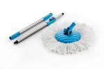 YASH Marketing Mop Stick Rod and Refill - Pole Spin Mop Extendable Handle-360 Degree Rotating Floor Cleaning Mop Stainless Steel Rod- Easy to Fit or Use for All Buckets Mop (Multicolor)