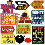 Zyozique Bollywood Funny Photo Booth Props - 12 Pc Photobooth Kit - Movie Night Supplies - Bollywood Party Decorations Multicolour Photo Booth Prop