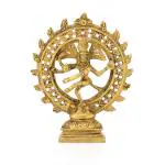 CraftVatika Gold Brass Nataraja Shiva Statue 15.24 x 12.19 cm