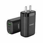 & More Presents 60W Dual Port Wall Charger with GaN Chip Technology, 18W Quick Charge 3.0, & 65W Power Delivery, PPS Support, Smart IC Protection,Auto Detection,Corrosion Resistant Pins & Free Type C