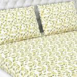 Haus & Kinder Bedsheet for Double Bed, Elastic Fitted Queen Size | 200 TC Cotton Fitted Elastic Bed Sheet for Double Size Bed (78 X 60 Inches + 13 Inches Deep Pocket) | Green