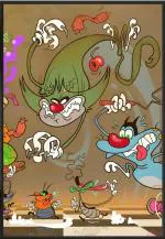 PRAGYA PICTURES Wooden Black Oggy Cartoon Wall Photo Frames - 12 X 18