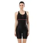 Speedo Women Black Nylon Classic Racer Back Legsuit (40)