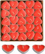 DEEPSEA Romantic Love Heart Shaped Floating Candle, Heart Shaped Unscented Tea Lights Candles |Smokeless Tealight Candles - Decorations for Wedding, Party, Votives (Pack of 20)