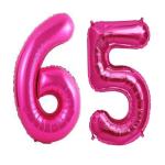 Solid 65 Number Numeric Digit Pink Foil Balloon