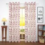 Story@Home Blackout Kitchen Plain Comapss Curtain Thermal Insulated Floral Pattern 1 Piece Window Curtains 5 Feet for Bedroom (Maroon Color)