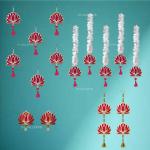 Artificial Lotus Hangings for Decoration Floral Wall Hangings Backdrop for Temple Decor