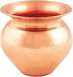 Mkd2 Rise Pure Copper Lota | Kalash | Pooja Lota | Puja Lota | Karwachauth Lota (500 ml) for Diwali, Wedding, Mandir Room, Temple, Festival