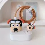 PunnkFunnk Cute Cartoon Protective Case for iPhone 18W & 20W USB-C Adapter Charger Cable, Unique Design Funny 3D Cartoon Charger Cover Cable Protector for iPhone Fast Charger Cute Dog