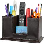Azyeea 4 Compartments Faux leather Desk Organizer (Brown)