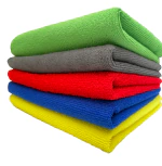 Microfiber Cloth - 5 pcs- 40x40 CM - 320 GSM High Absorbent All Purpose Microfiber Cleaning Cloth for Kitchen, Car, Bike, Furniture, Window, Stainless Steel, (Pack of 5, Multicolor) Towel, Vehicle washing cloth.