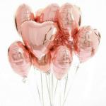 Festiko Rose Gold Party Decorations Heart Foil Balloon Number Balloon Confetti Helium Balloon Wedding Birthday Party Decor (5Pcs Heart Foil Balloons)